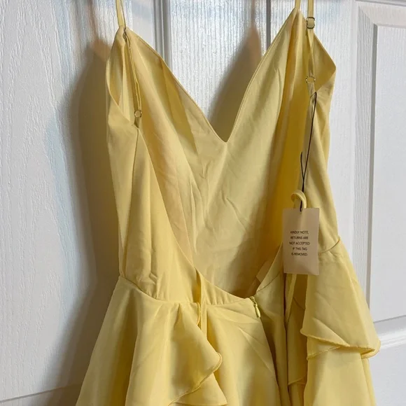 Yellow Tiered Ruffle Mini Dress - Picture 4 of 5